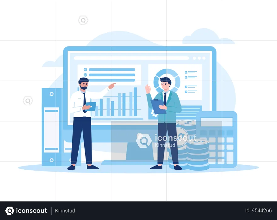 Graph showing operating results of business  Illustration