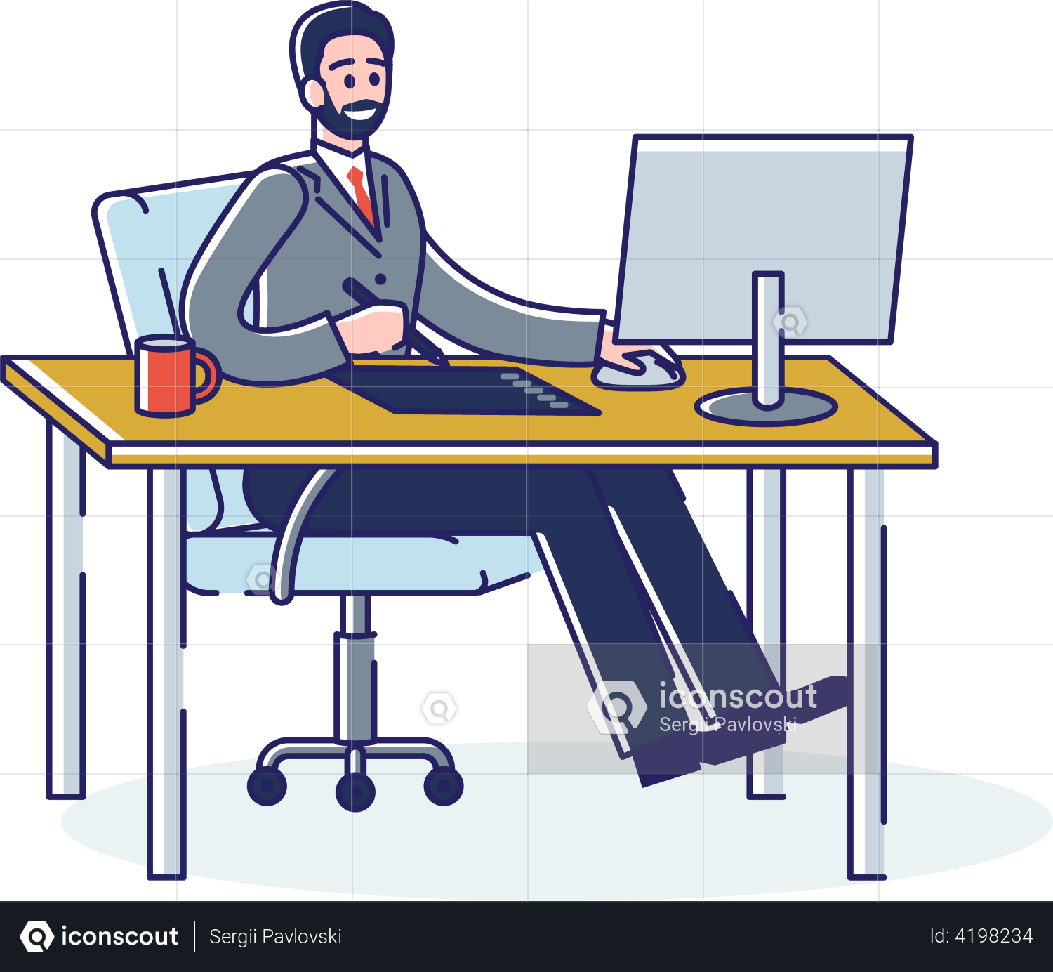 Simple Line Drawing Of Desk Scene PNG Images | PSD Free Download - Pikbest