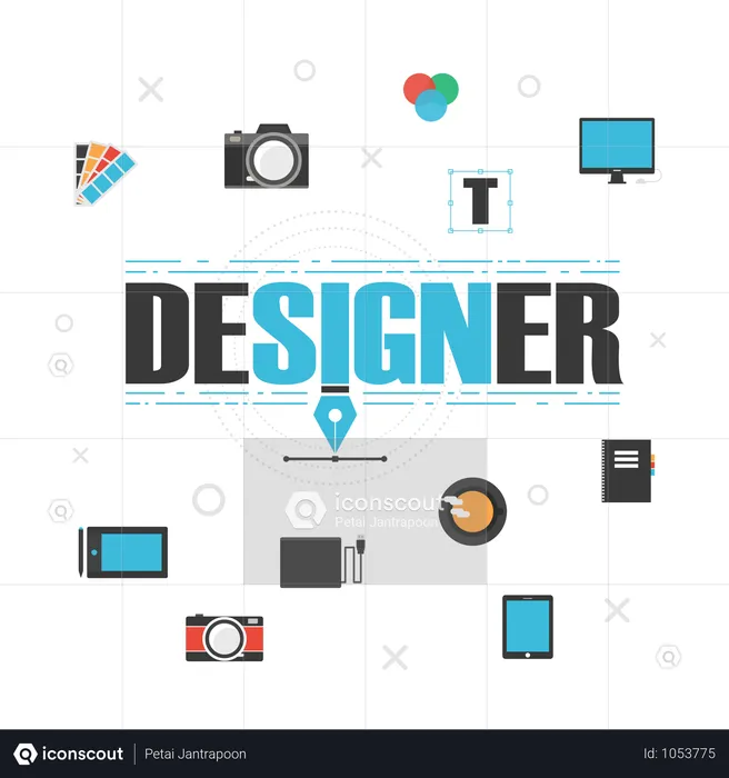 Graphic Designer Gadget  Illustration