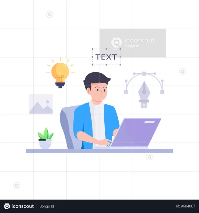 Graphic Designer getting design idea  Illustration