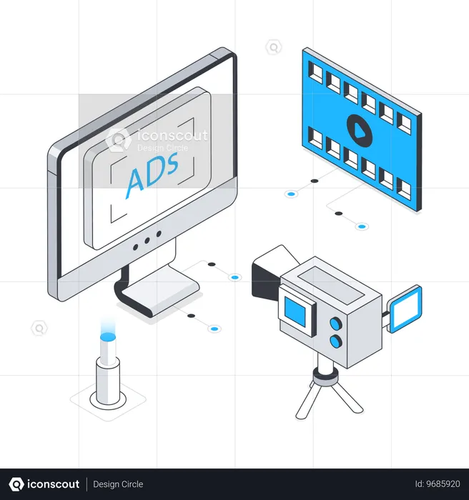 Gravação de anúncios  Ilustração