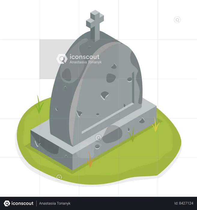 Graveyard tombstone  Illustration