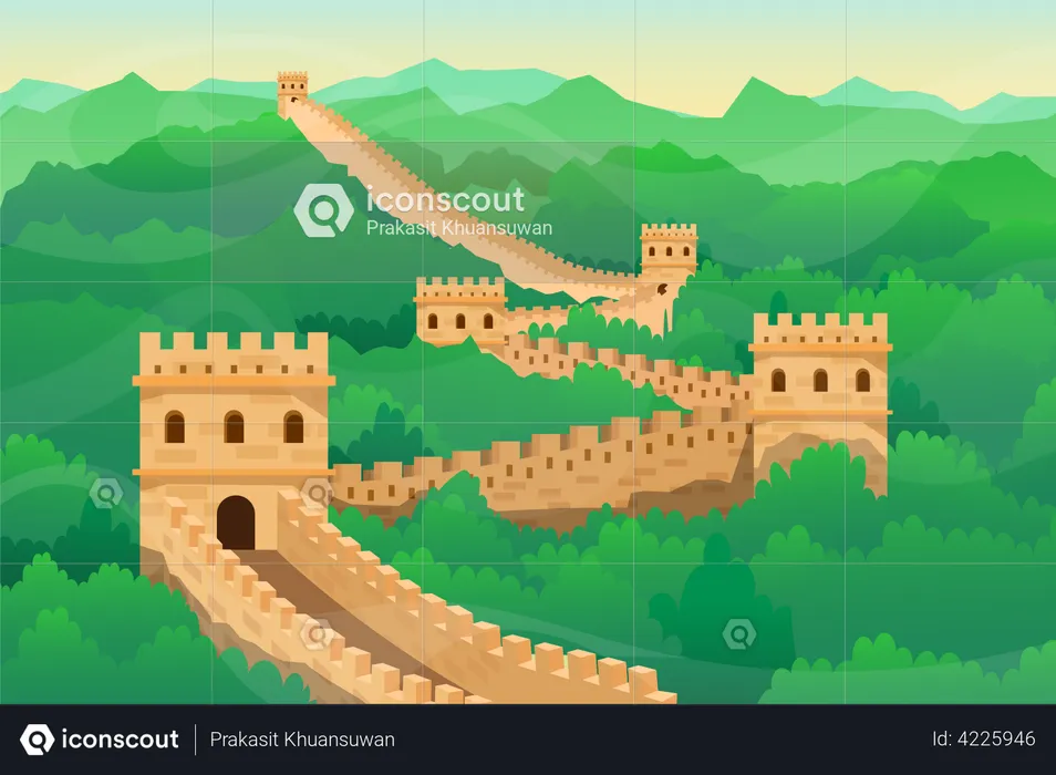 Great Wall of China  Illustration