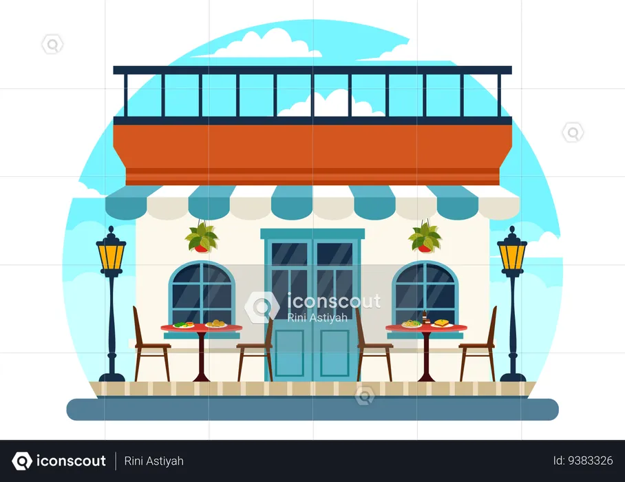 Greek Restaurant  Illustration