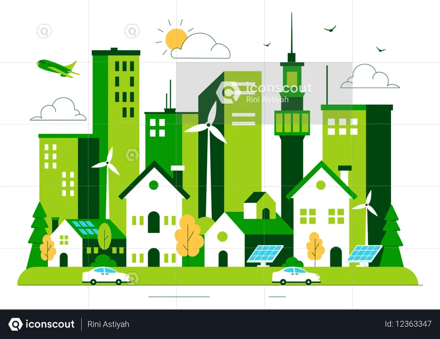 Green Building  Illustration