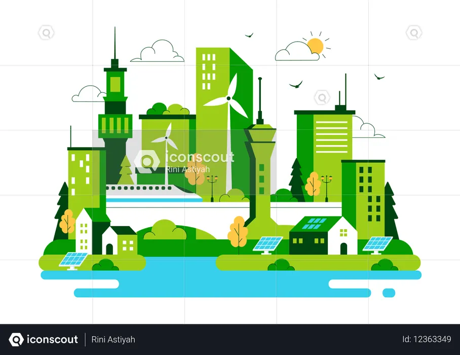 Green Building  Illustration