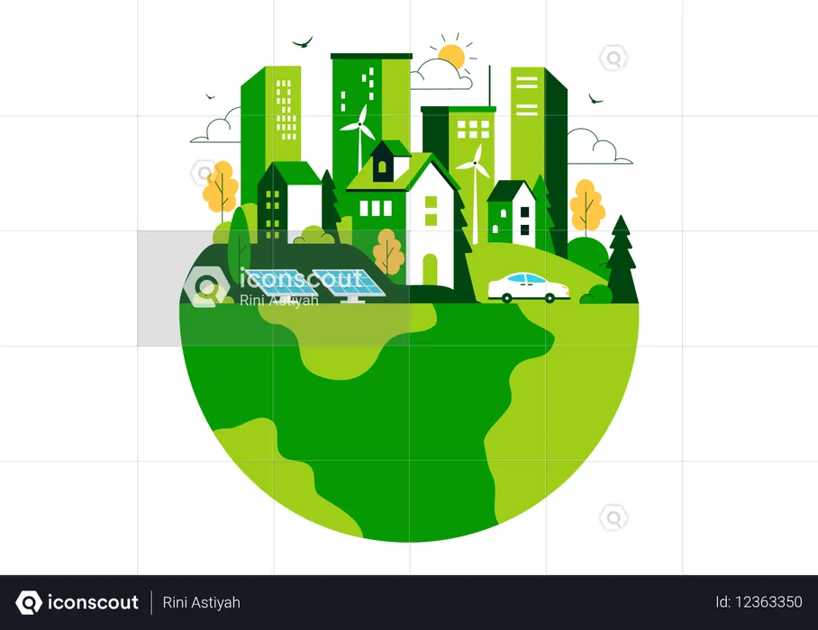 Green Building  Illustration
