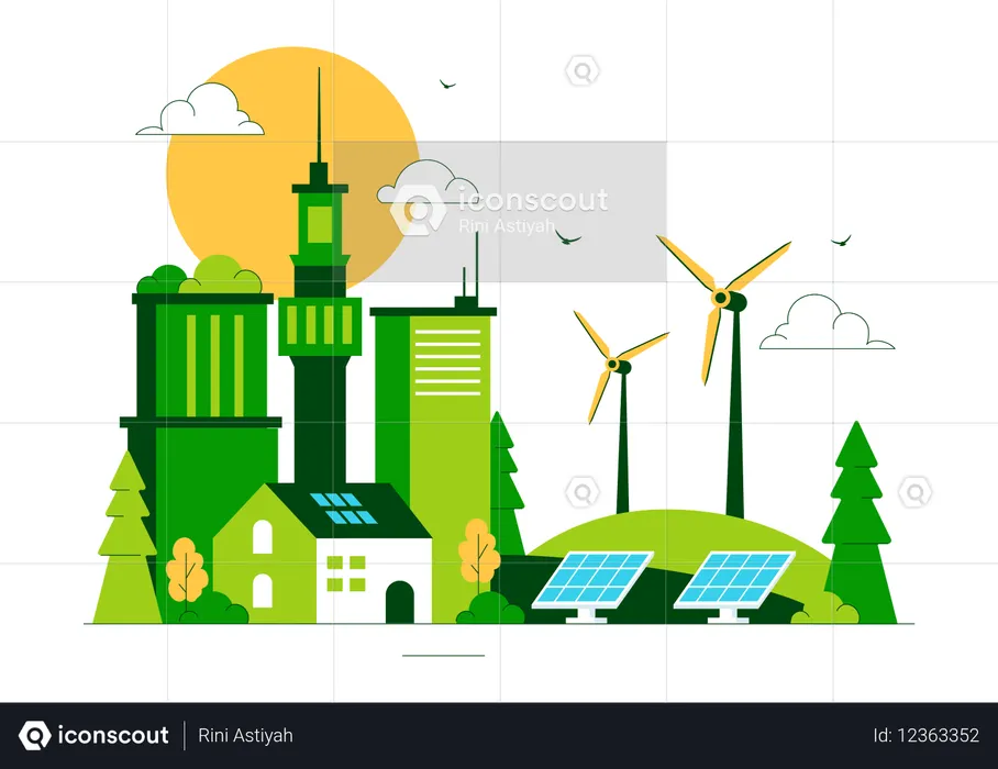 Green Building  Illustration