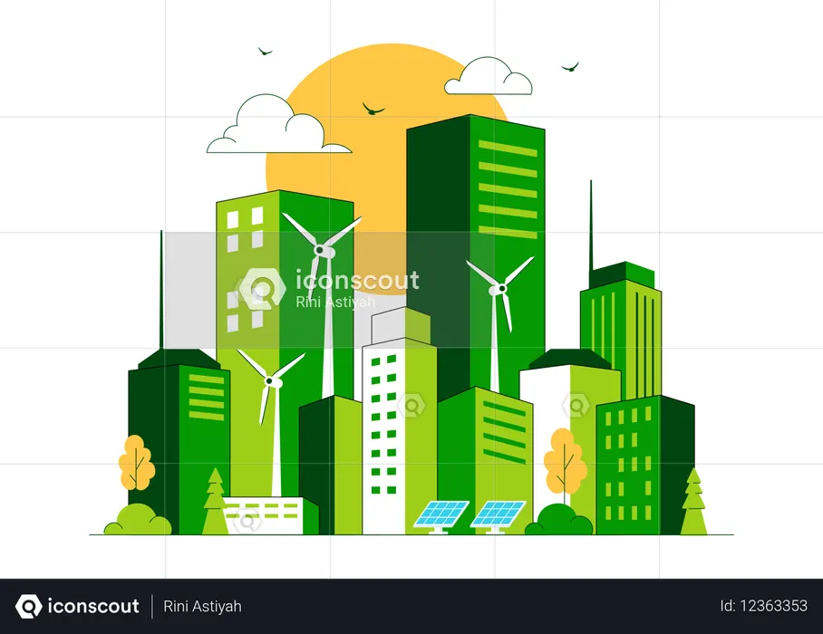 Green Building  Illustration
