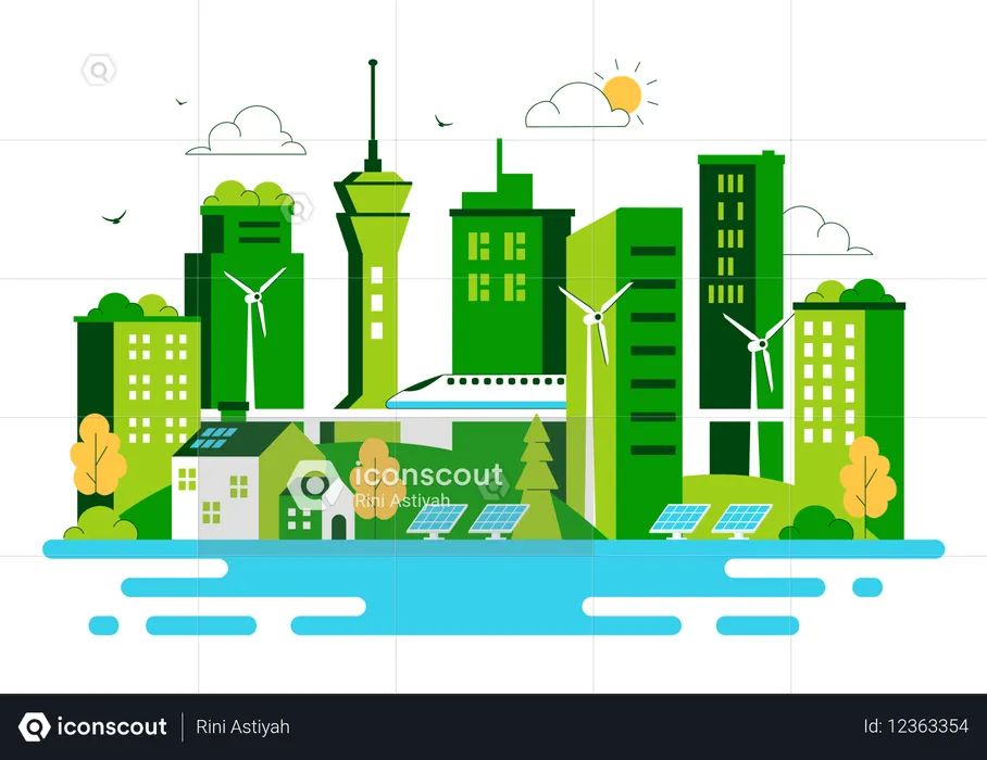Green Building  Illustration