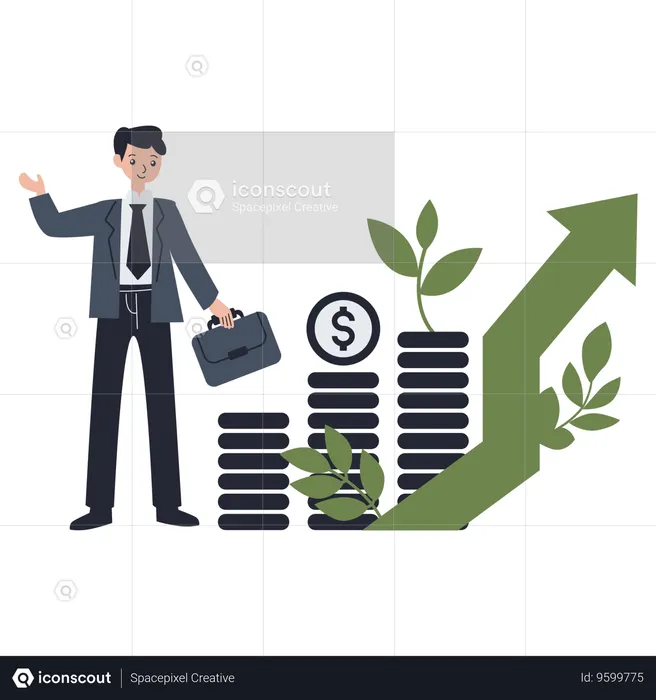 Green Business Finance  Illustration