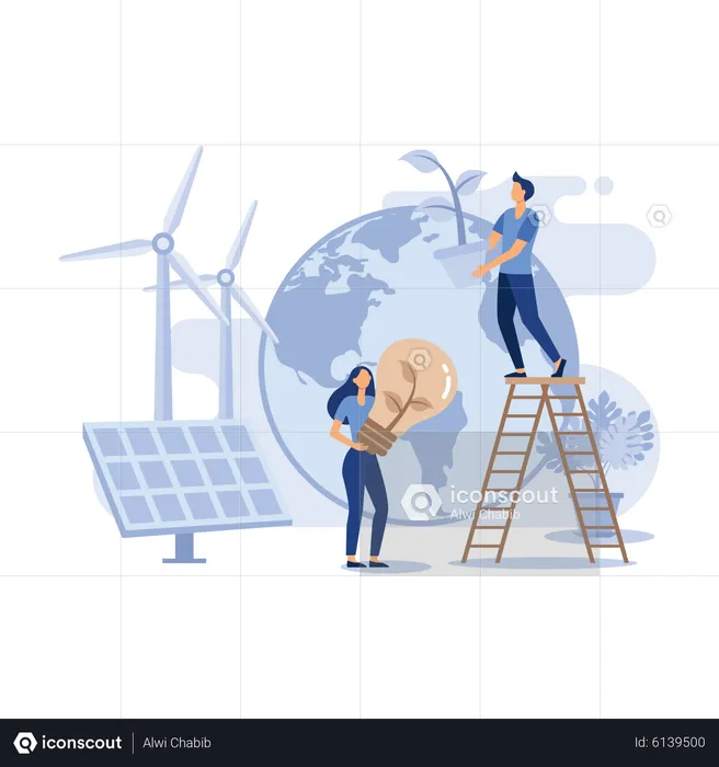 Green Clean Energy  Illustration