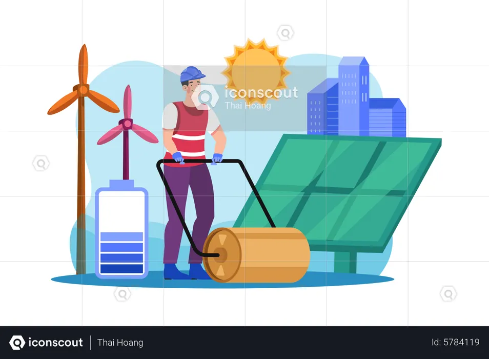 Green Electricity  Illustration