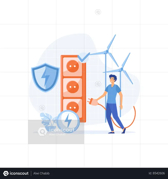 Green Electricity  Illustration