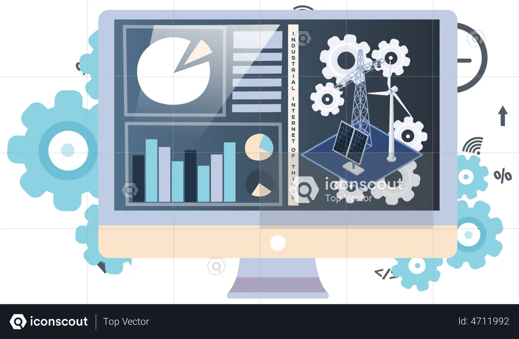 Green electricity monitoring  Illustration