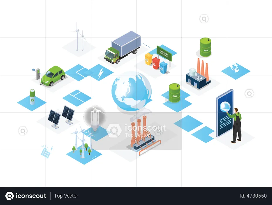 Green Energy Production  Illustration