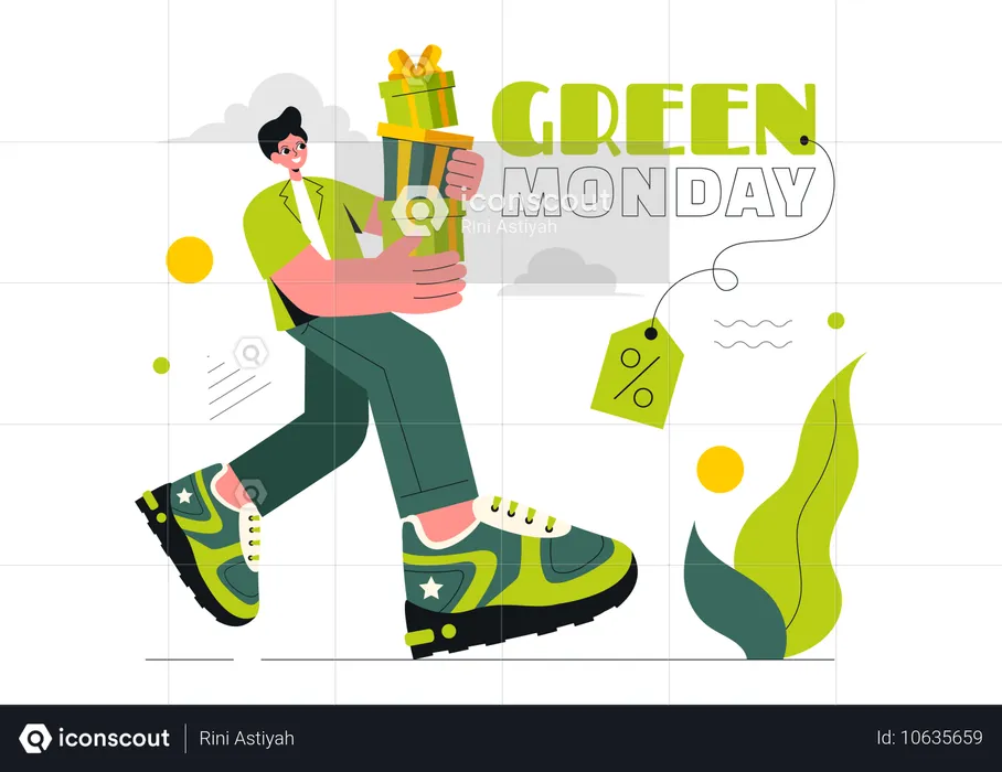 Green Monday Sale  Illustration