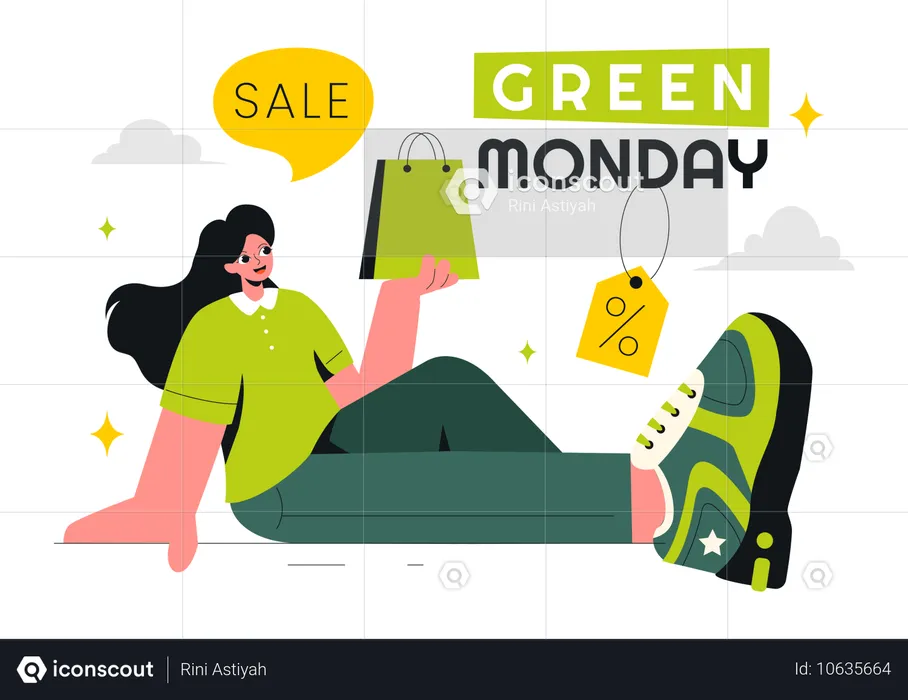 Green Monday Sale  Illustration