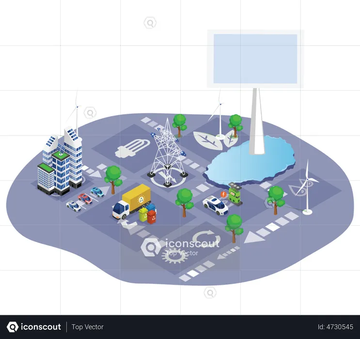 Green technology ecosystem  Illustration