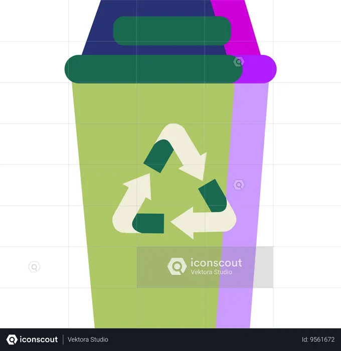 Green Trash Management  Illustration