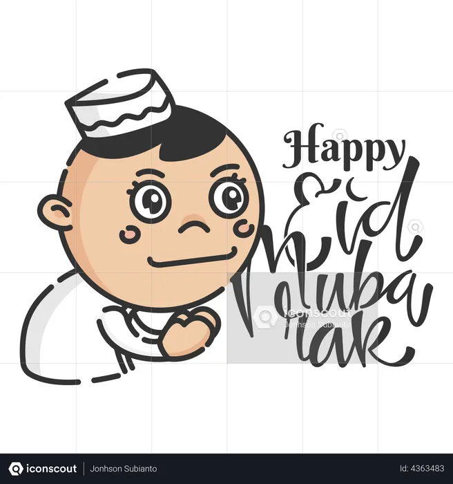 Greeting happy Eid Mubarak  Illustration