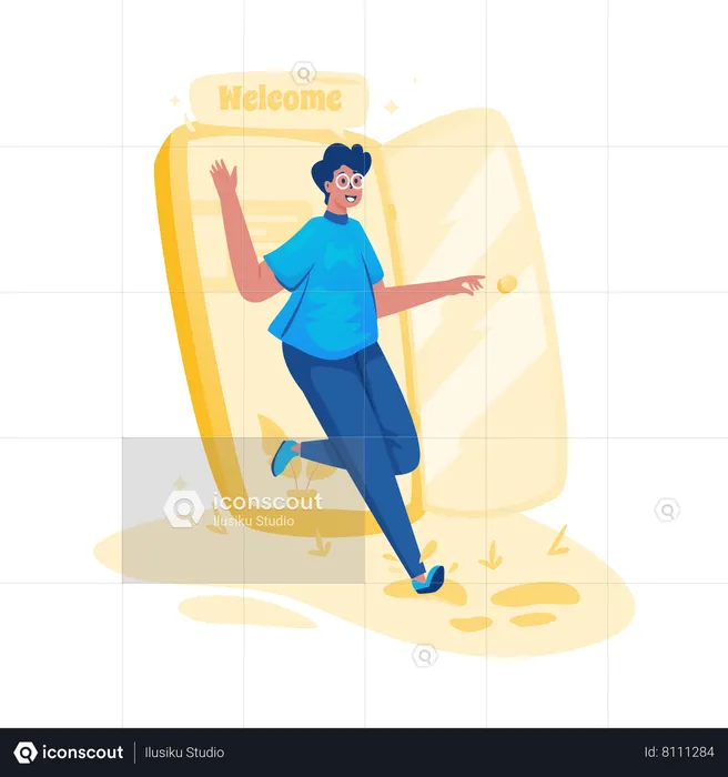 Greetings welcome online  Illustration