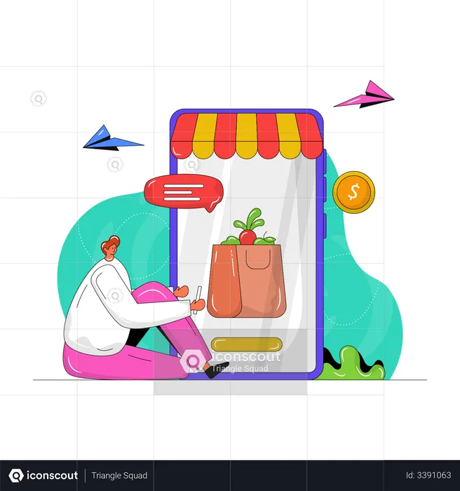 Grocery App  Illustration