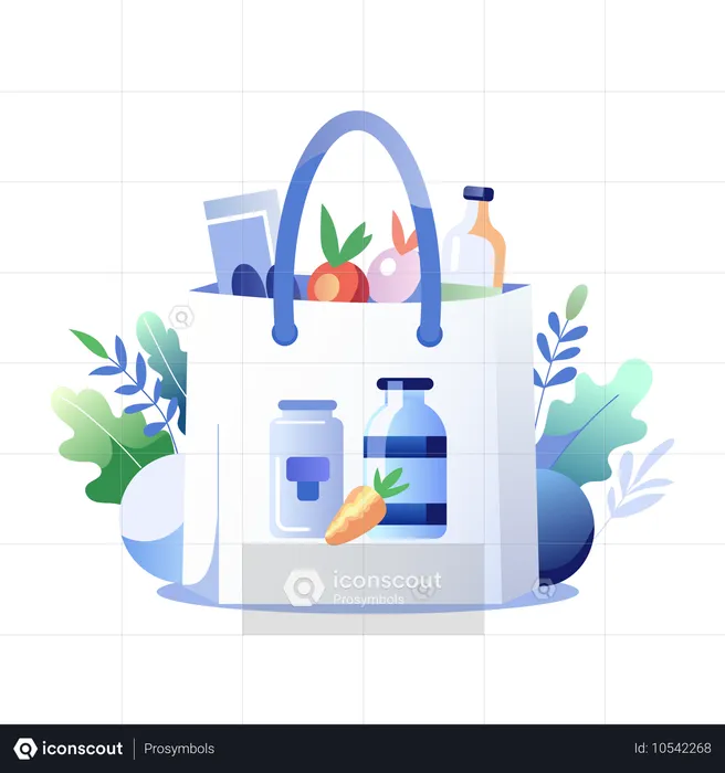 Grocery Bag  Illustration