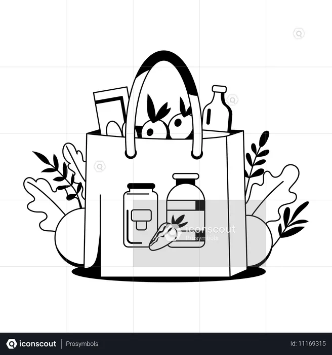 Grocery Bag  Illustration