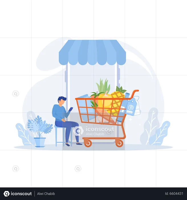 Grocery Food Delivery  Illustration
