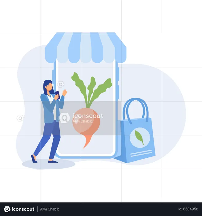 Grocery food shopping  Illustration