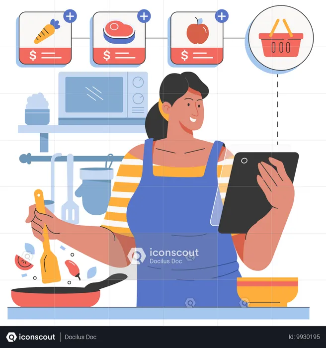 Grocery Online  Illustration