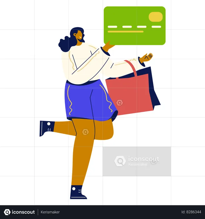 Grocery Shopping Payment  Illustration