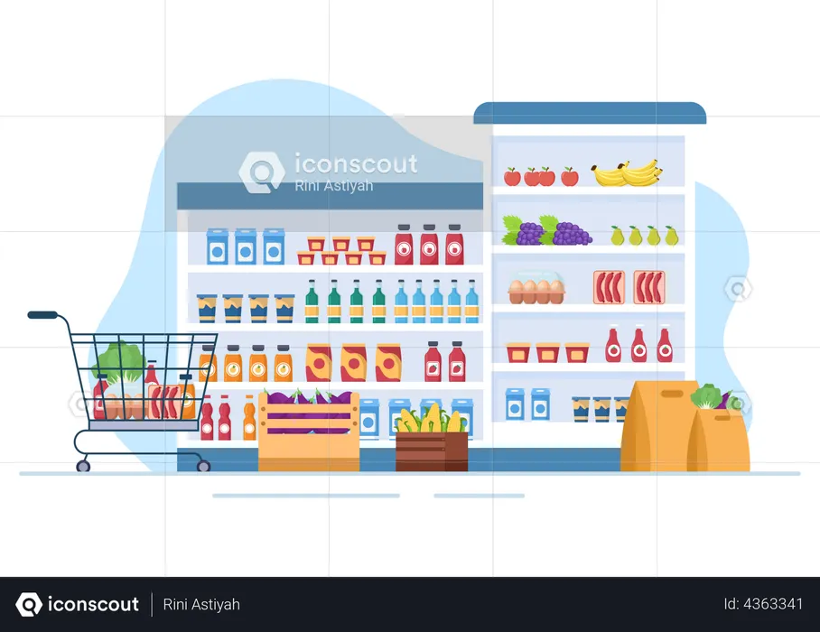 Grocery Supermarket  Illustration