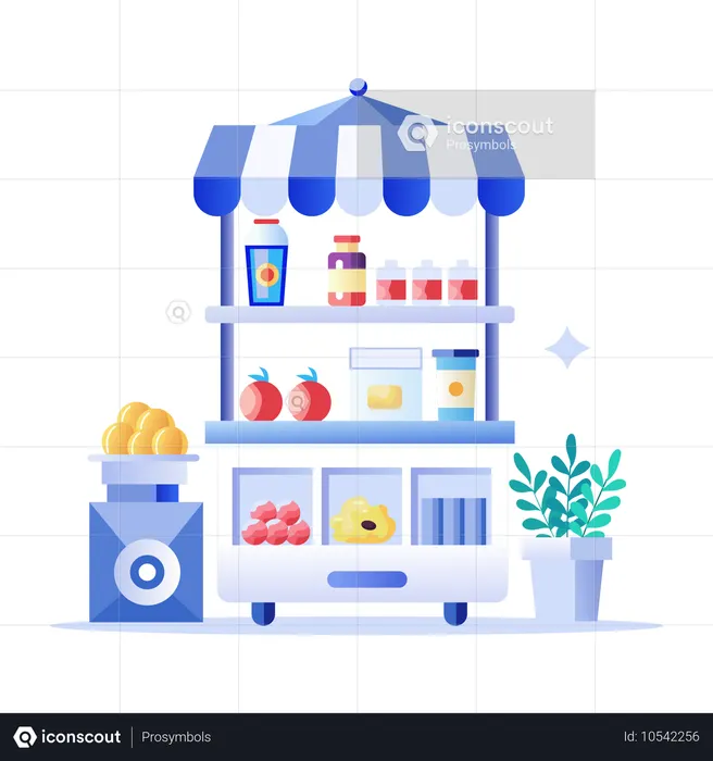 Grocery Vendor  Illustration