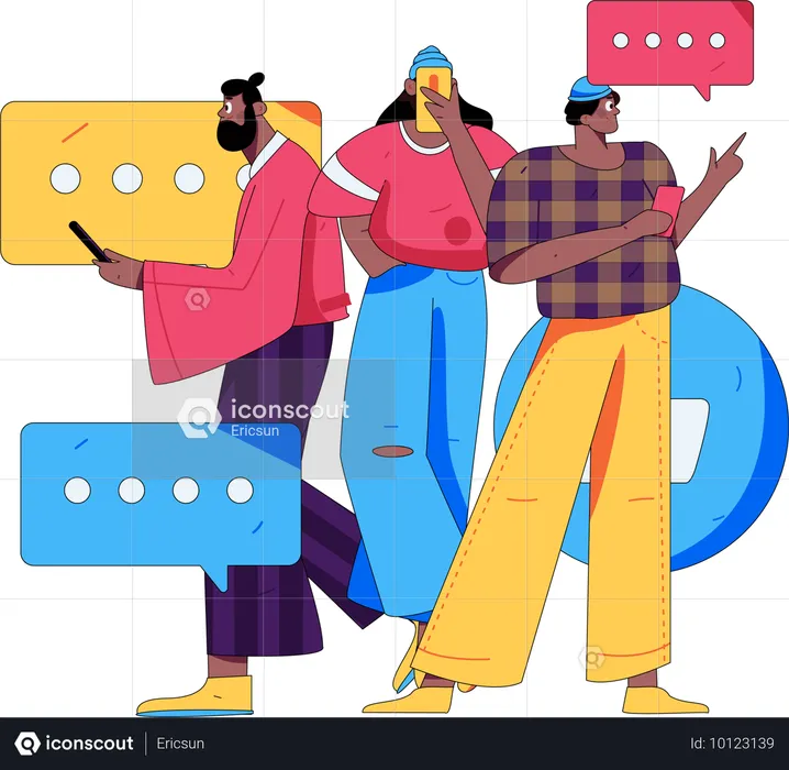 Group chatting  Illustration