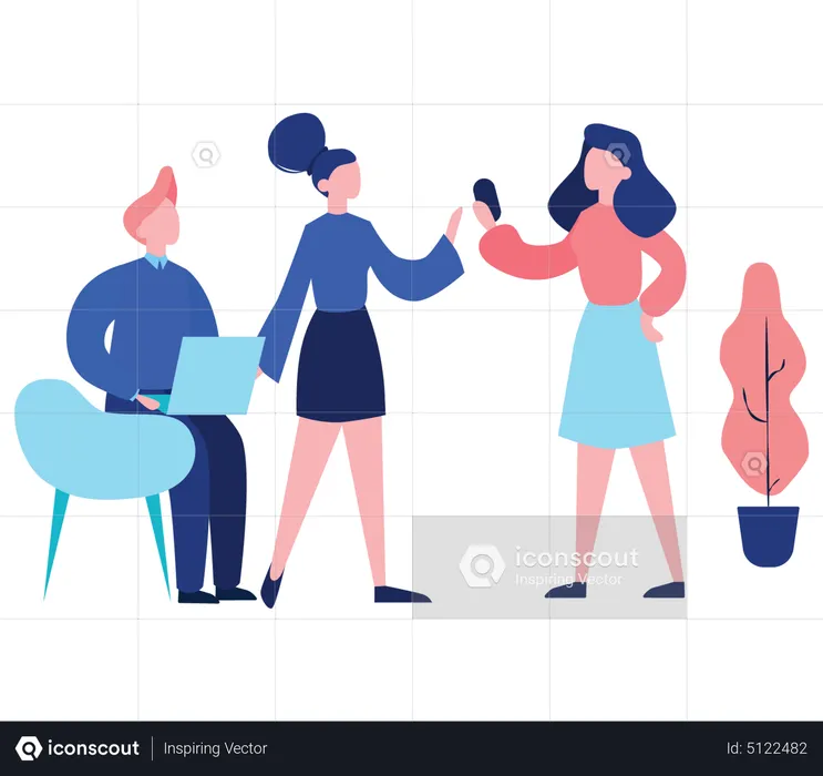 Group of business people doing Discussion  Illustration