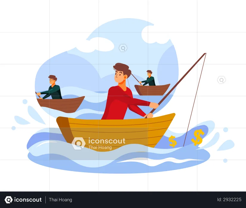 Group of business person working on investment strategy  Illustration