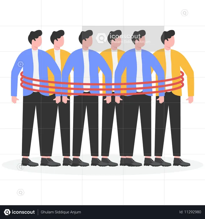 Group of businessman walking towards together  Illustration