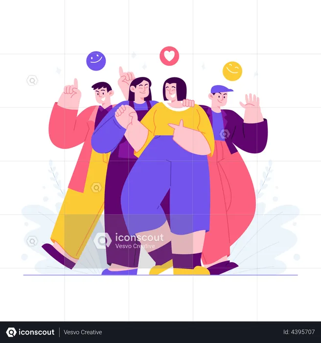 Group of friends  Illustration