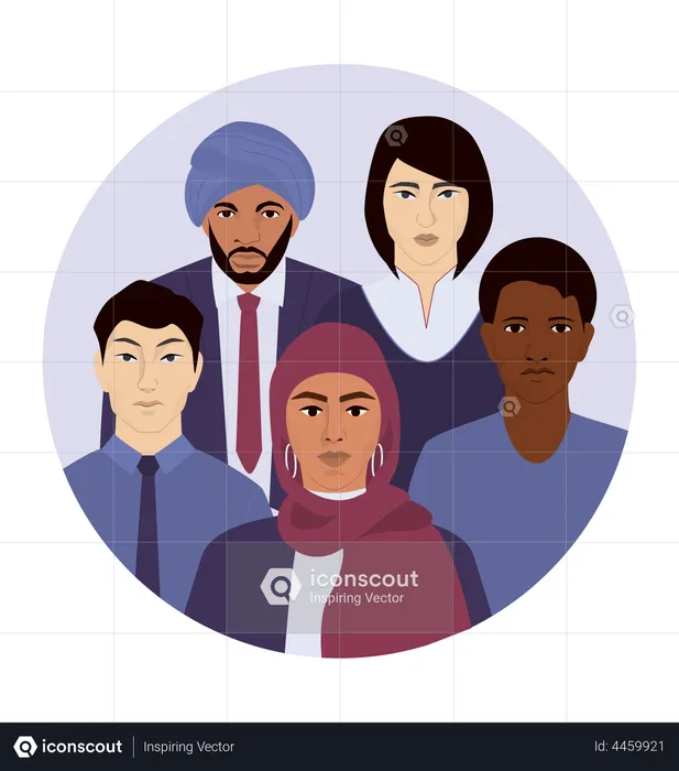 Group of people from different nationalities  Illustration