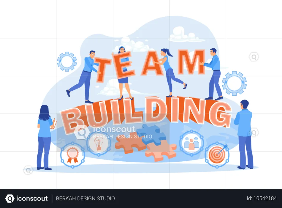 Group of people working together on business project and Communicate with each other  Illustration