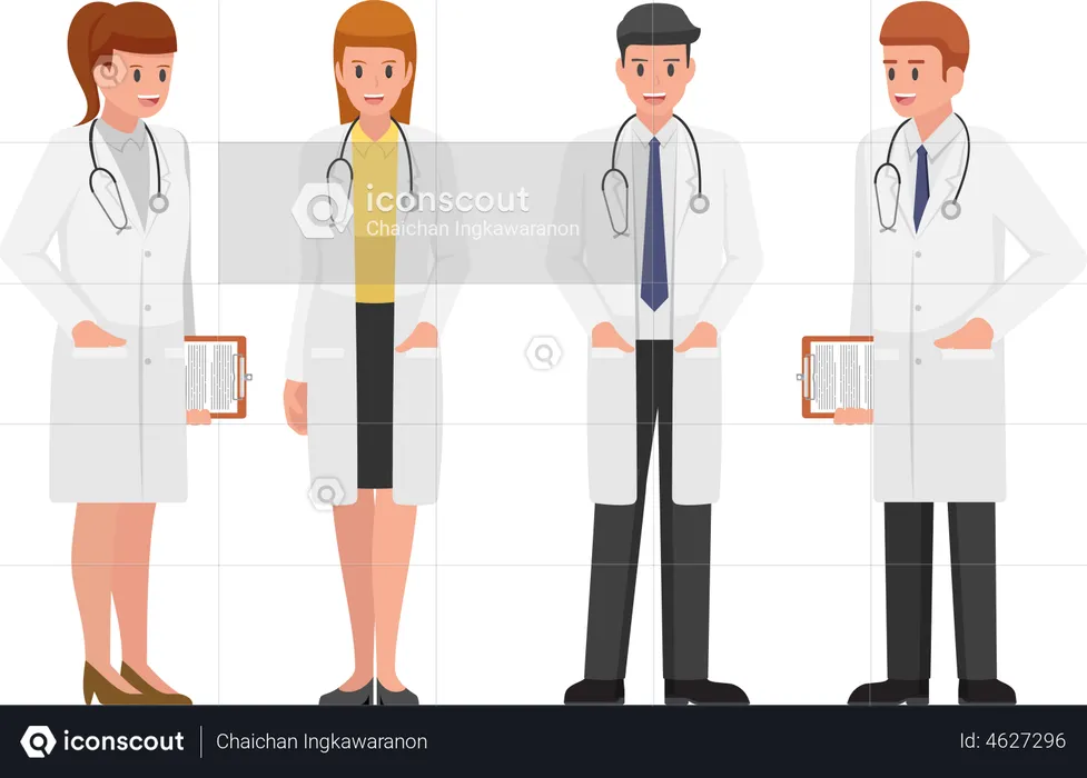 Group of professional dentists  Illustration