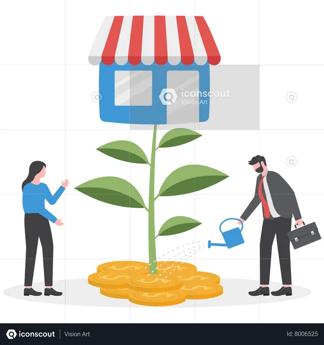 Grow your shop and earn more profit  Illustration