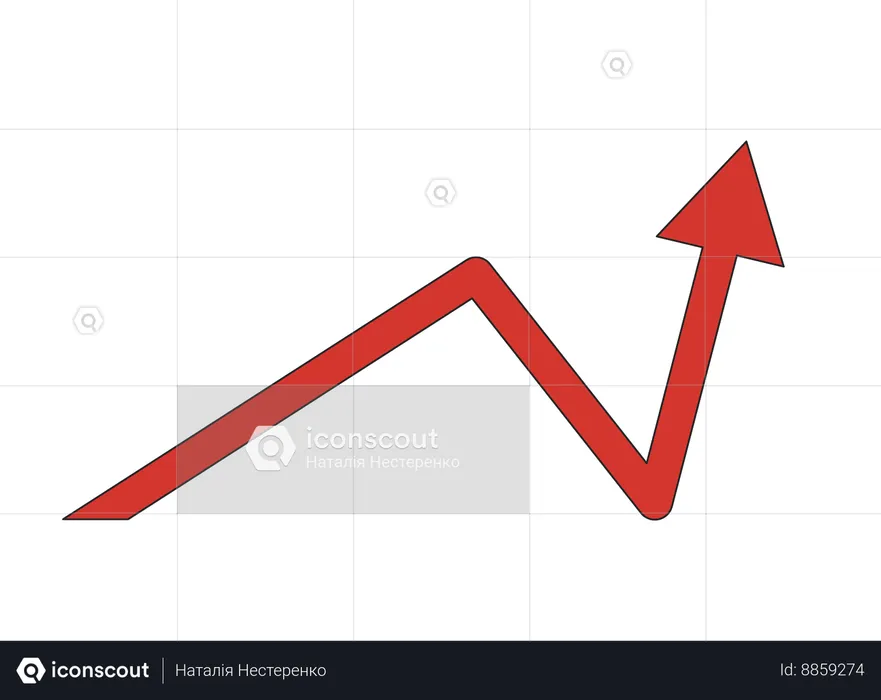 Growing arrow up  Illustration