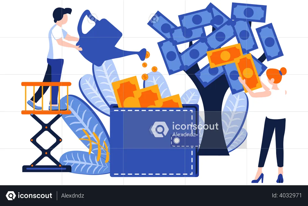 Growing investment money  Illustration