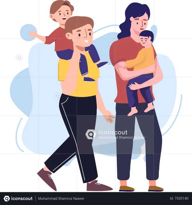 Growing Together Parents and Children  Illustration