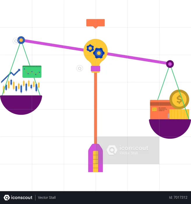 Growth and money on business scale  Illustration