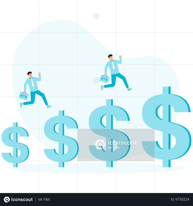 Growth earning investment and increasing income  Illustration