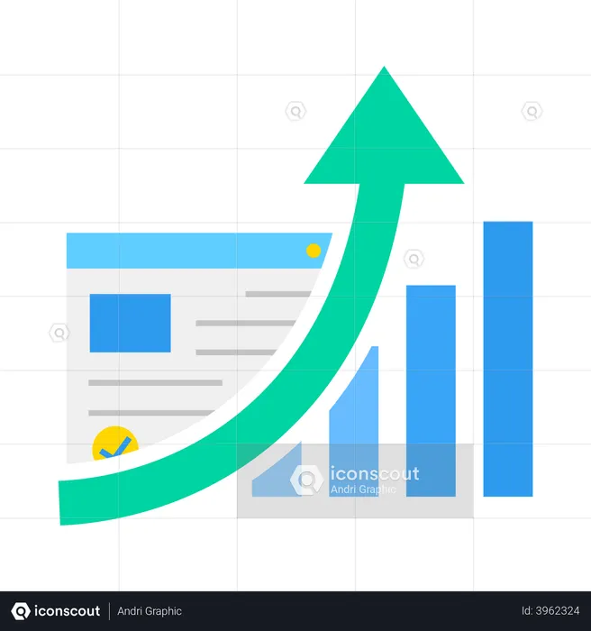Growth in sales after marketing campaign  Illustration